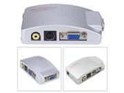 PC Laptop Composite VGA to AV RCA TV Monitor S video Signal Adapter Converter Switch Box