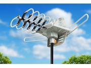 HDTV Antenna Outdoor 150 Mile Long Range Amplified Digital Outdoor TV Antenna with Signals UHF VHF FM Radio 360°Rotation High Performance Outdoor Antenna fo