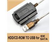 3 in 1 USB 2.0 To IDE SATA 2.5 3.5 Hard Drive Disk HDD SSD 480Mb s Data Interface Converter Adapter Cable