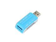 USB 2.0 Memory Multi Flash Card Reader Adapter For SD TF M2 MS Blue