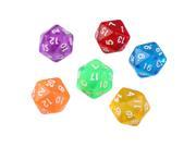 6pcs Set Games Multi Sides Dice D20 Gaming Dices Game Playing Mixed Color