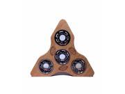 Wood Wooden Tri Spinner Fidget Toy Spin in Hand or on Table