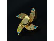 Four leaf Clover Diamond Hand Fidget Spinner Brass ADHD Adults Children Educational Toys