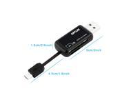 USB OTG to USB 2.0 Flash Memory Card Reader for Andriod phone 2 Slots Card Reader for SDHC SDXC MMC MicroSD T Flash