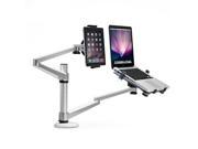 Universal 2 In 1 Two Arms Tablet Notebook Stand For IPad For Macbook 7 10 Tablets 10 15 Inch Notebook PC Laptop Bed Desk Holder