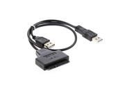 Black Light Pin Cable Adapter USB 2.0 to SATA 7 15 Pin 22 to 2.5 HDD Hard Disk Drive With USB Power Cable