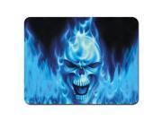 Standard 9.5 x 7.9 Inch Mouse Pad Blue Flaming Skull