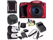 Canon PowerShot SX400 IS Digital Camera Red International Model No Warranty NB 11L Battery External Charger 64GB SDXC Card Case Mini HDMI Cable
