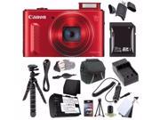 Canon PowerShot SX610 HS Digital Camera Red International Model No Warranty 0113C001 NB 6L Battery External Charger 32GB SDHC Card Case Saver Bundle