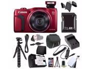 Canon PowerShot SX710 HS Digital Camera Red International Model No Warranty NB 6L Battery External Charger 32GB SDHC Card Case Mini Flexible Tripo
