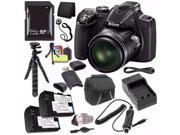 Nikon COOLPIX P530 Digital Camera Black International Model No Warranty Battery External Charger 64GB SDXC Card Saver Bundle 3