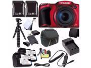 Canon PowerShot SX400 IS Digital Camera Red International Model No Warranty NB 11L Battery External Charger 16GB SDHC Card 32GB SDHC Card Case Sav