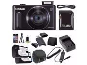 Canon PowerShot SX610 HS Digital Camera Black International Model No Warranty 0111C001 NB 6L Battery External Charger 32GB SDHC Card Case Mini HDM