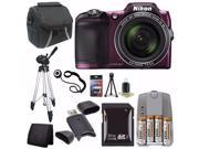 Nikon COOLPIX L840 Digital Camera Purple International Version No Warranty 4 AA Pack NiMH Rechargeable Batteries and Charger 32GB SDHC Card Case T