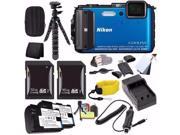 Nikon COOLPIX AW130 Waterproof Digital Camera Blue International Version No Warranty EN EL12 Battery External Charger 16GB SDHC Card 32GB SDHC Car