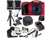 Canon PowerShot SX400 IS Digital Camera Red International Model No Warranty NB 11L Battery External Charger 32GB SDHC Card 64GB SDXC Card Case Sav