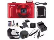 Canon PowerShot SX610 HS Digital Camera Red International Model No Warranty 0113C001 NB 6L Battery External Charger 64GB SDXC Card Case Mini HDMI