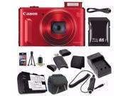 Canon PowerShot SX610 HS Digital Camera Red International Model No Warranty 0113C001 NB 6L Battery External Charger 16GB SDHC Card Case Mini HDMI