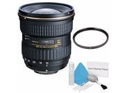 Tokina 12 28mm f 4.0 AT X Pro APS C Lens for Canon International Model Deluxe Cleaning Kit 77mm UV Filter Bundle 1