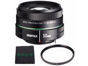 Pentax SMC DA 50mm f 1.8 Lens UV Filter MicroFiber Cloth 6AVE Bundle