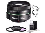 Pentax SMC DA 50mm f 1.8 Lens 3 Piece Filter Kit Deluxe 3pc Lens Cleaning Kit Lens Cap Keeper 6AVE Bundle