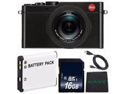 Leica D LUX Typ 109 Digital Camera Black International Model DMW BLE9 Replacement Lithium Ion Battery 16GB SDHC Class 10 Memory Card Mini HDMI Cabl