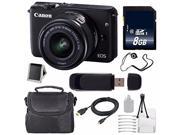 Canon EOS M10 Mirrorless Digital Camera with 15 45mm Lens Black International Model 8GB SDHC Class 10 Memory Card 6AVE Bundle 184