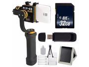 ikan FLY X3 Plus 3 Axis Smartphone Gimbal Stabilizer with GoPro Mount 32GB SDHC Class 10 Memory Card SD Card USB Reader Memory Card Wallet Deluxe Starte