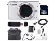 Canon EOS M10 Mirrorless Digital Camera Body Only White International Model 32GB Card 6AVE Bundle 2