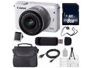 Canon EOS M10 Mirrorless Digital Camera with 15 45mm Lens White International Model 8GB SDHC Class 10 Memory Card 6AVE Bundle 184