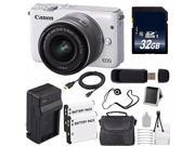 Canon EOS M10 Mirrorless Digital Camera with 15 45mm Lens White International Model 32GB SDHC Class 10 Memory Card 6AVE Bundle 182