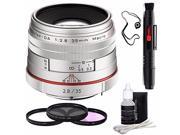 Pentax HD Pentax DA 35mm f 2.8 Macro Limited Lens Silver 3 Piece Filter Kit Deluxe 3pc Lens Cleaning Kit Lens Pen Cleaner Lens Cap Keeper 6AVE Bundle