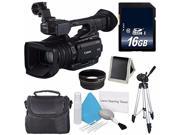 Canon XF205 HD Camcorder International Model 58mm Wide Angle Lenses 6AVE Bundle 1
