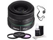 Pentax 35mm DA L F2.4 AL Lens 3 Piece Filter Kit Deluxe 3pc Lens Cleaning Kit Lens Cap Keeper 6AVE Bundle