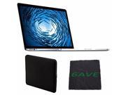 Apple 15.4 MacBook Pro MJLT2LL A Notebook Computer with Retina Display Force Touch Trackpad Padded Case For Macbook MicroFiber Cloth Bundle
