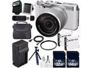 Fujifilm X A2 Mirrorless Digital Camera with 16 50mm Lens White NPW 126 Replacement Lithium Ion Battery External Rapid Charger 6Ave Saver Bundle 6 Inter