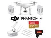 DJI Phantom 4 Quadcopter + SanDisk 64GB Extreme UHS-I micro Memory Card with SD Adapter + DJI Battery Charging Hub for Phantom 4 Quadcopter Bundle