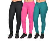 C est Toi Women s 3 pack Leggings TP1012 Black Pink Sea Green M
