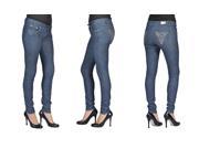 C est Toi Women s Stud Pocket Skinny Jeans Indigo Grey 1