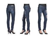 C est Toi Womens Ripped Skinny Jeans Dark Wash 7