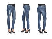 C est Toi Womens Ripped Skinny Jeans Medium Wash 3
