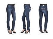 C est Toi Women s Stud Pocket Skinny Jeans Dark Wash 0