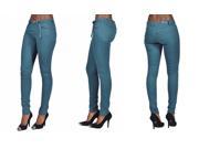 C est Toi 4 Pocket Braided Belted Solid Color Skinny Jeans Jade 0
