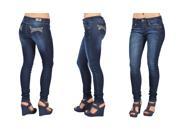 C est Toi Women s Stud Pocket Skinny Jeans Dark Wash 7