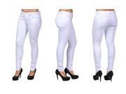 C est Toi 4 Pocket Solid Color Skinny Jeans White 3