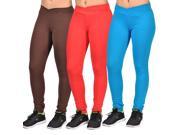 C est Toi Women s 3 pack Leggings TP1012 Brown Red Turquoise M