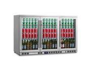 KingsBottle 260 Can 3 Door Undercounter Beverage Cooler with Heating Glass Stainless Steel
