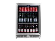 KingsBottle 160 Can Beverage Cooler Stainless Steel Trim with Glass Door