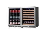 KingsBottle 160 Can 46 Bottle Beverage and Wine Combo Refrigerator Black with Stainless Steel Trim