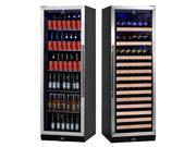 KingsBottle 450 Can 131 Bottle Beer and Wine Refrigerator Combo Black with Stainless Steel Trim
